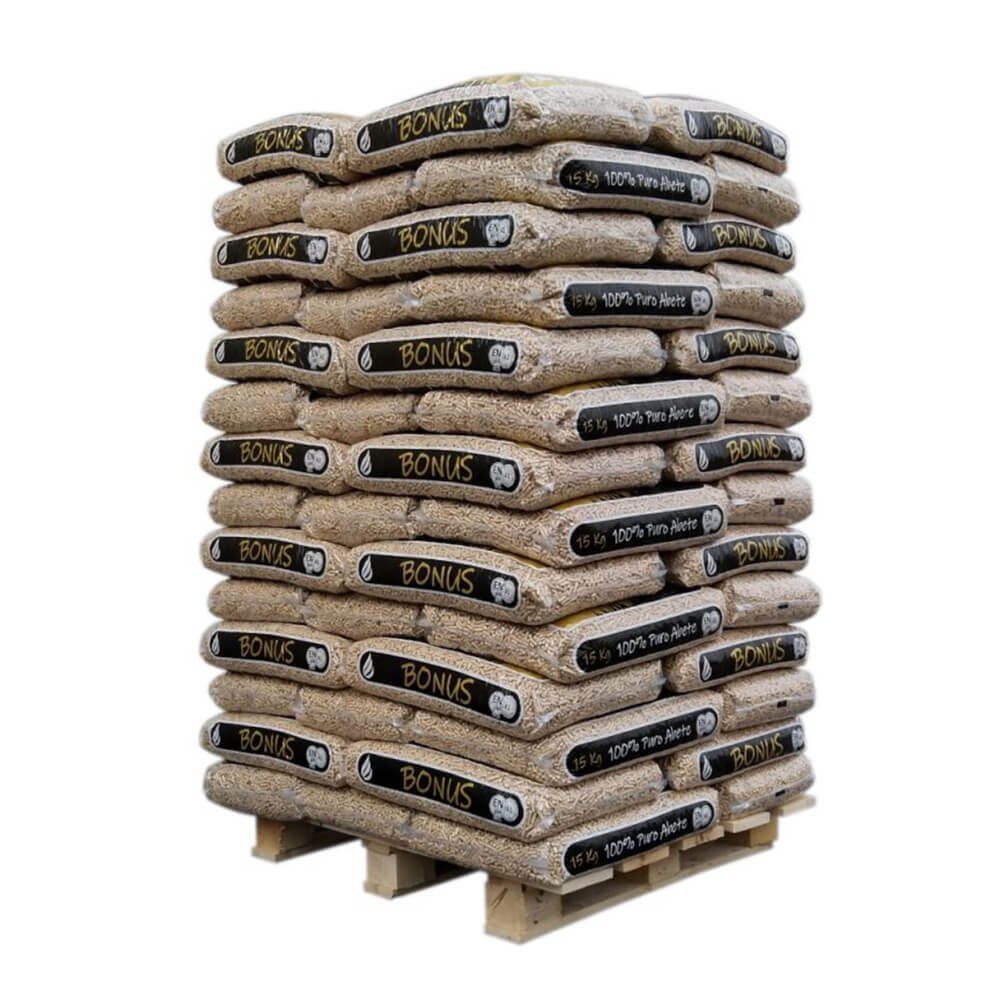 Pellet di legno Bonus – Bancale da 70 sacchi da 15 kg